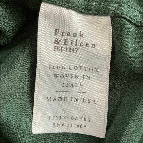 Frank & Eileen Barry Famous Denim Shirt Button Front Forest Green Cotton Size XS - Picture 9 of 10